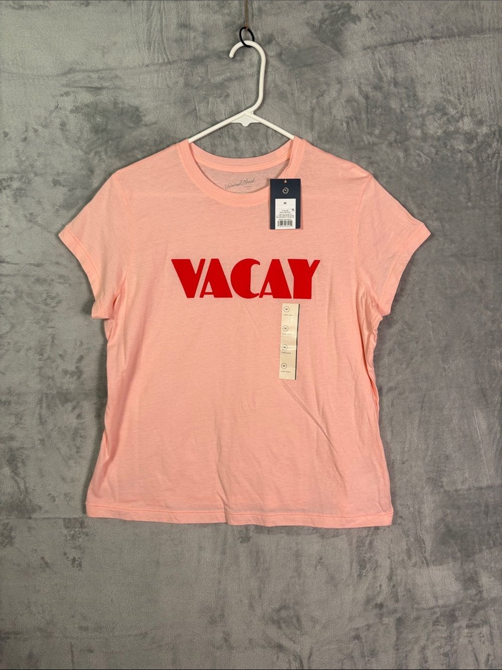 NWT New Universal Thread Pastel Pink Vacay Short Sleeve Crop Shirt Size Medium